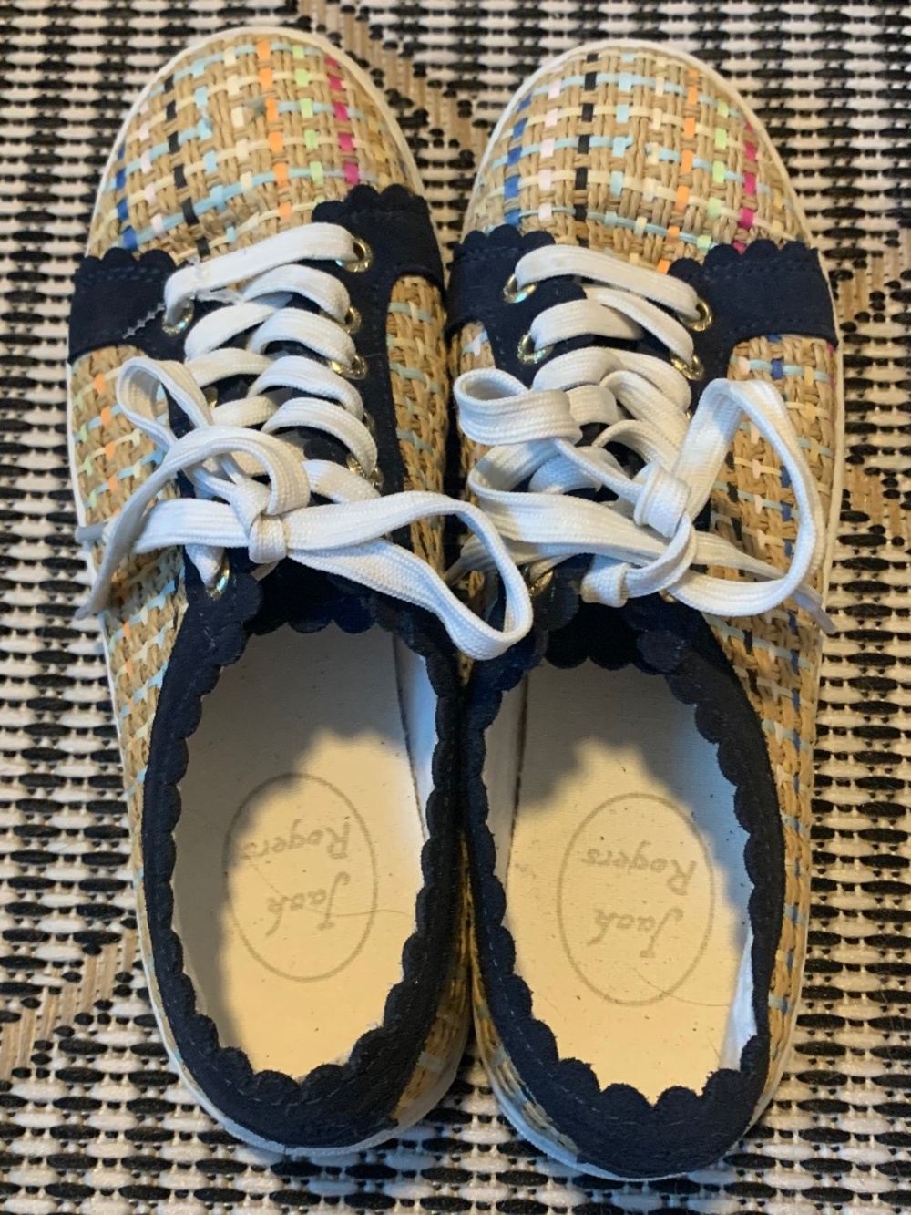 Jack Rogers Teagan Woven Raffia Scalloped Sneakers